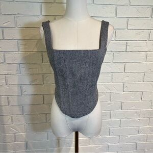 Innovare Denim Black Herringbone Corset Top Womens M